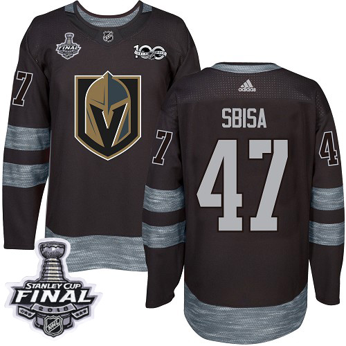 Adidas Golden Knights #47 Luca Sbisa Black 1917-100th Anniversary 2018 Stanley Cup Final Stitched NHL Jersey